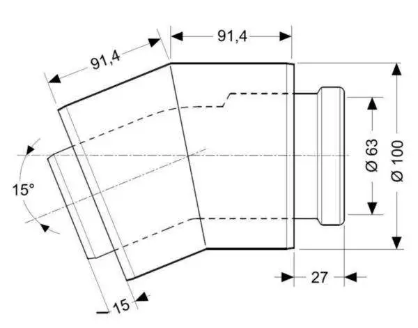 Saunier Duval - Coude 15° condens Ø 60/100 - 20257014