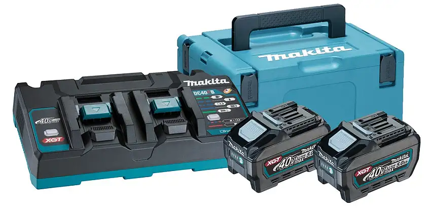 Makita - Packs Énergie 40 V Max XGT Li-Ion (2 batteries 5Ah + 1 chargeur double) en coffret MAKPAC - 191U13-9