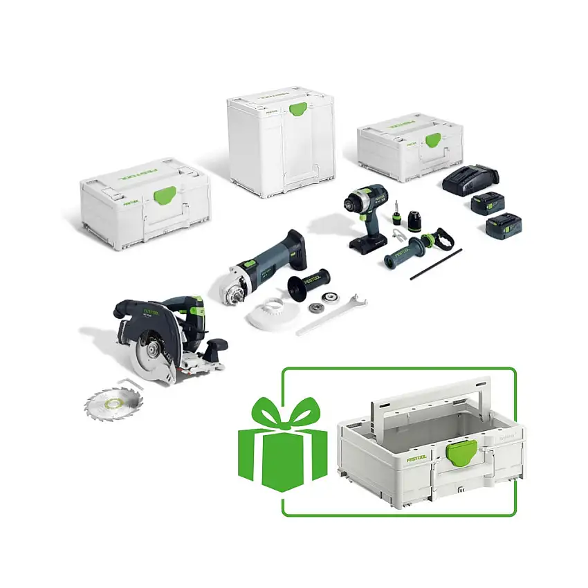 Festool - Kit Combo MENUISERIE HKC 55/TPC 18/AGC 18/TB M 137 avec Boîte à Outils OFFERTE PROMO 2025 - 578025