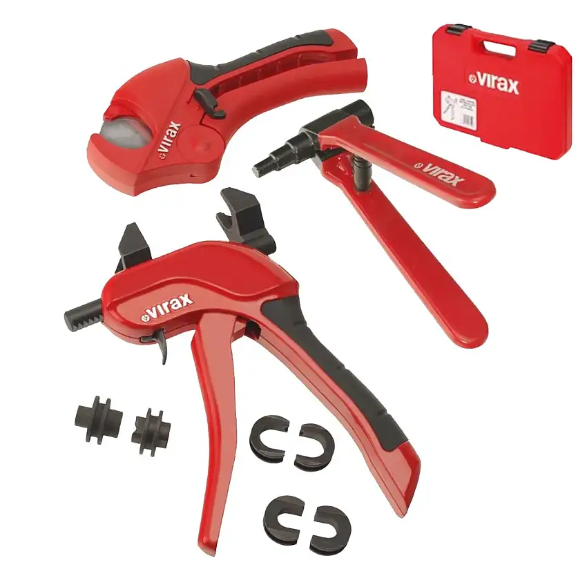Virax - Coffret sertisseuse Ø 12 - 16 - 20 mm + pince à expansion Ø 12 - 16 - 20 mm + coupe-tube PC 32 (coffret de 7 pieces) - VIR-253361