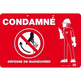 plaque plastique condamne