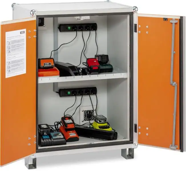 Armoire anti-feu Batteries 8/10 Premium lockEX® 230 V, avec pieds