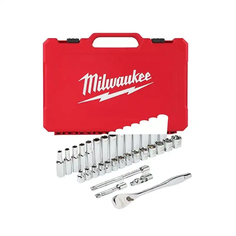 Milwaukee - Set de douilles et clés à cliquet 3/8" métriques 32 pcs - 4932464945