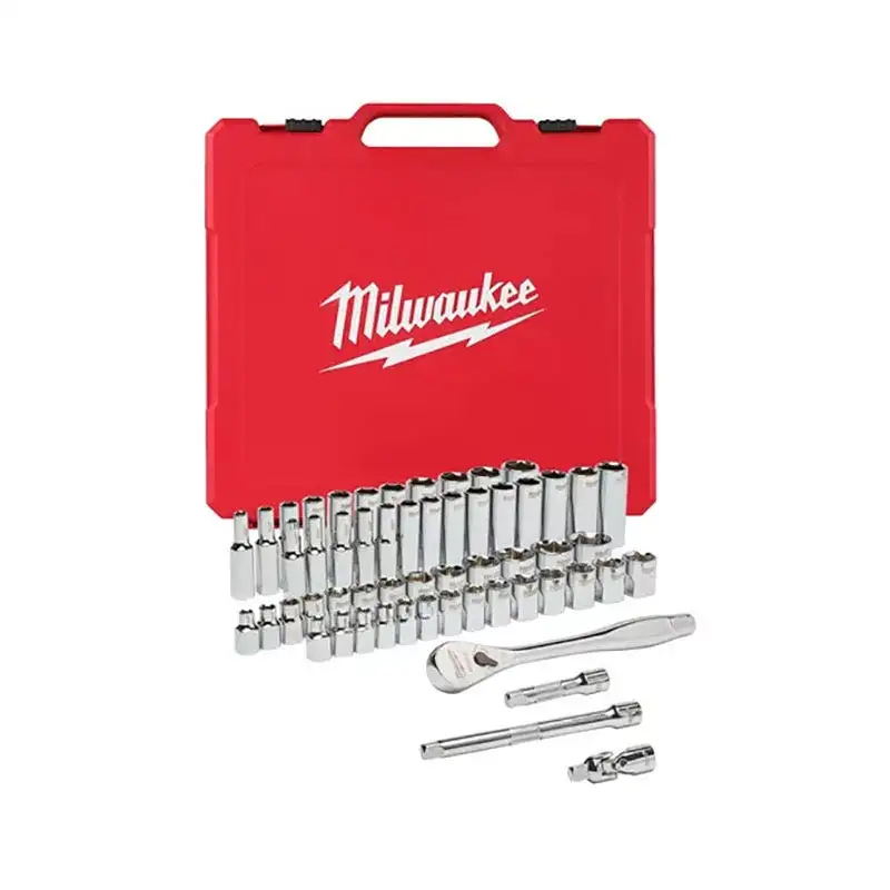 Milwaukee - Set de douilles et clés à cliquet 3/8" métriques & impériales 56 pcs - 4932464946