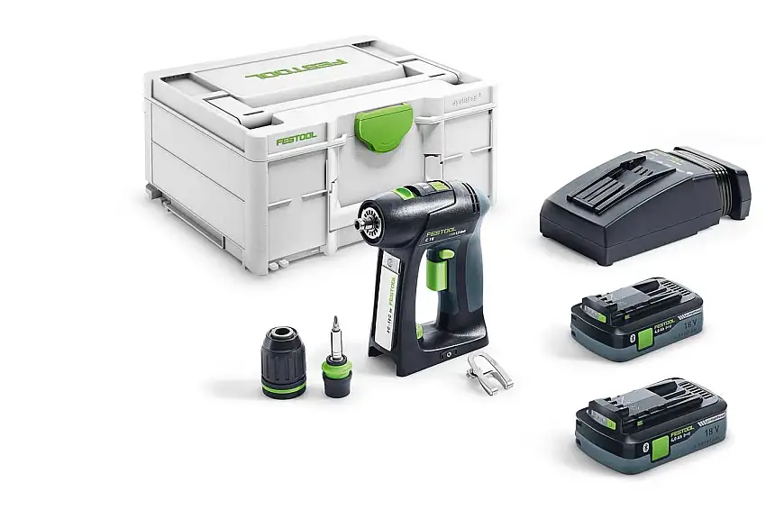 Festool - Perceuse-visseuse sans fil C 18 HPC-Plus + 2 batteries 4Ah + chargeur rapide + systainer - 576435