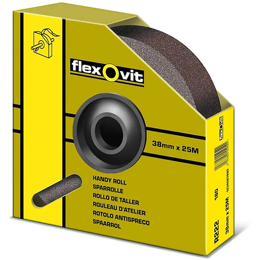 Flexovit - Rouleau toile 38mmx25m grain 180 Marron KF271 - 63642512996