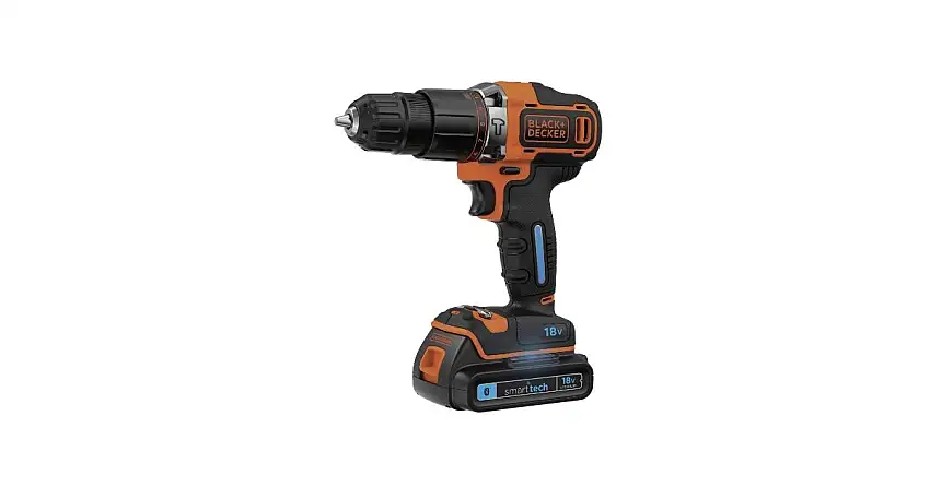 BLACK+DECKER Perceuse à percussion sans fil 18V avec 2 vitesses et chargeur 400mA BDCHD18K