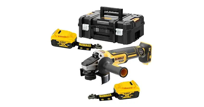 DEWALT Meuleuse d'angle sans fil 18V 125mm, 2x 5Ah, sans chargeur, Tstack DCG406P2LRT