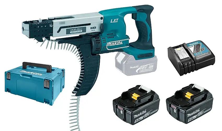 Makita - Visseuse automatique 18V 25 à 55 mm + 2 batteries 5Ah + chargeur rapide - DFR550RTJ