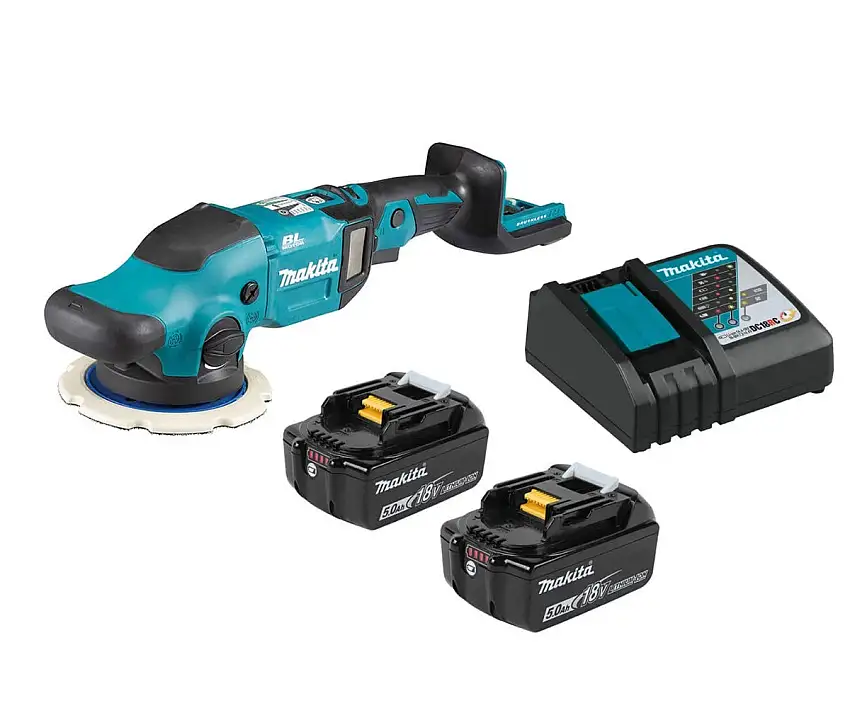 Makita - Polisseuse 18V + 2 batteries 5Ah + chargeur rapide - DPO600RTE