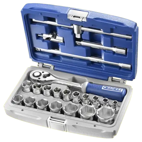 Expert - Composition douilles et accessoires 1/2" métriques - 22 Pcs - E032900
