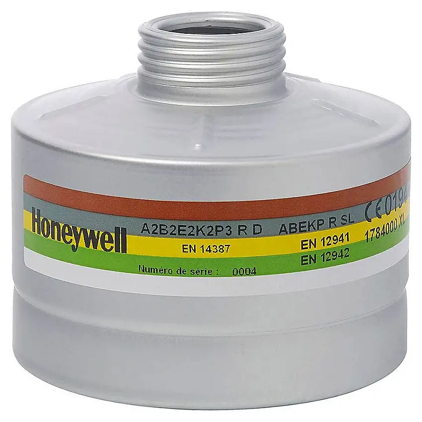 Honeywell - Filtre A2B2E2K2P3 pour masque avec raccord RD40 - Boitier aluminium - 1784000