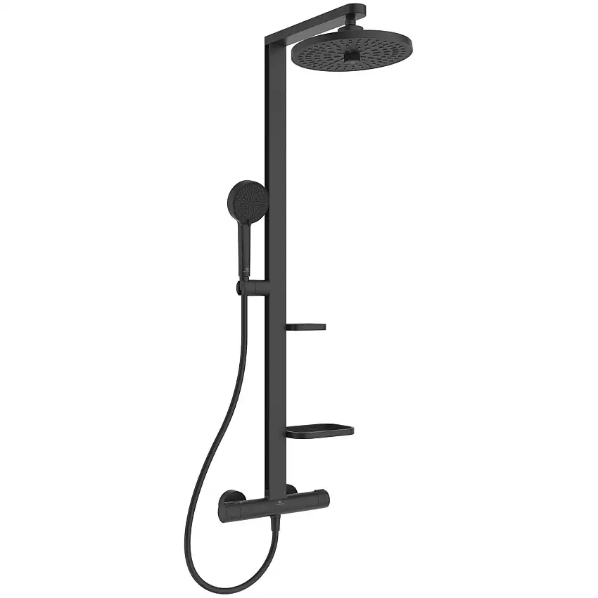 Ideal Standard - Colonne de douche thermostatique Alu+ noir mat - BD583XG