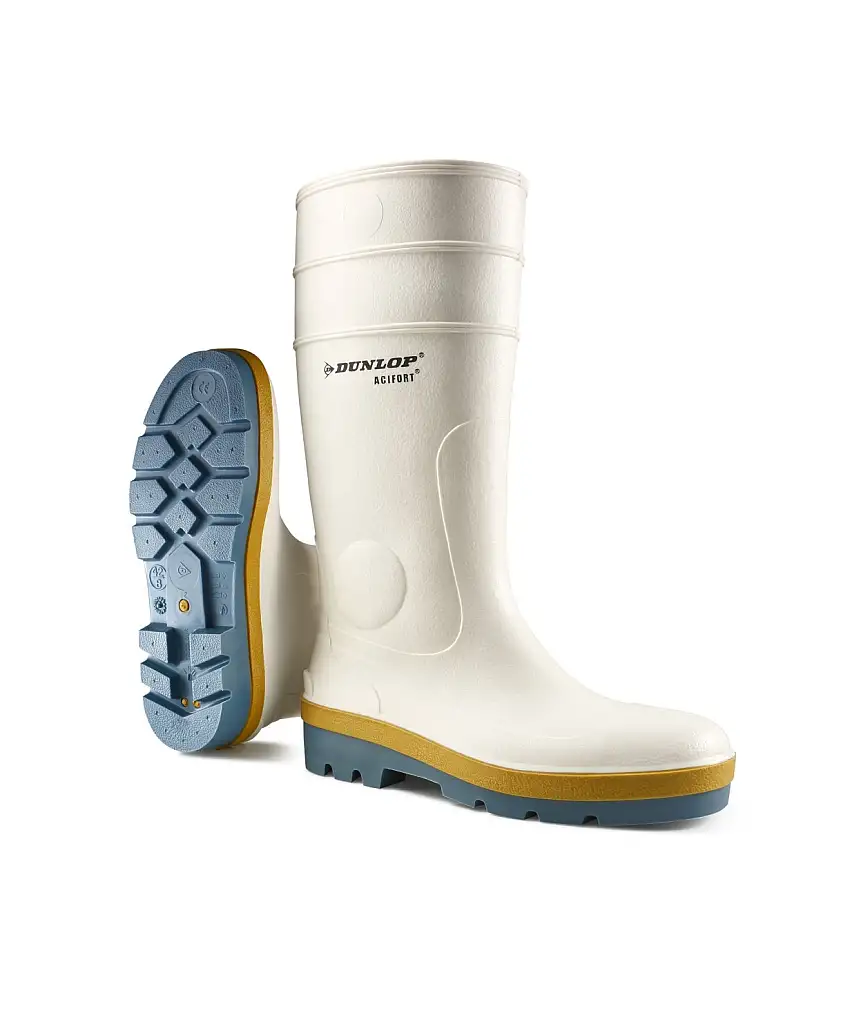 Dunlop - Bottes Acifort Tricolour safety - Blanc/Jaune/Bleu - taille 41 - A781331.41