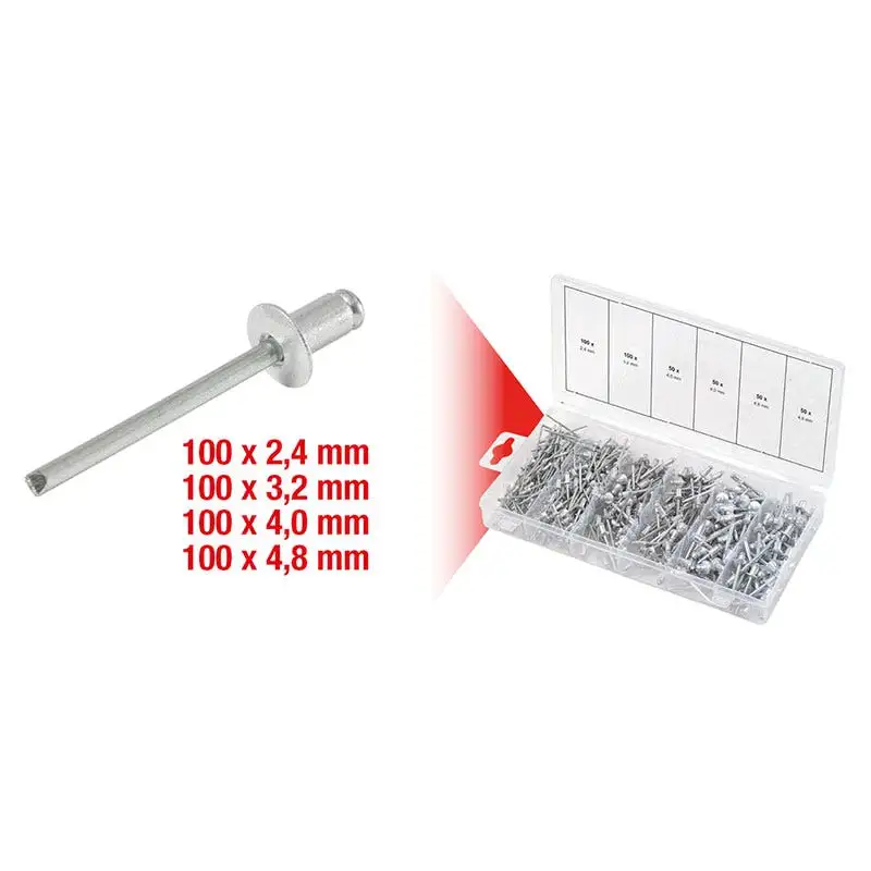 KSTools - Assortiment de rivets, 400 pcs - 970.0150