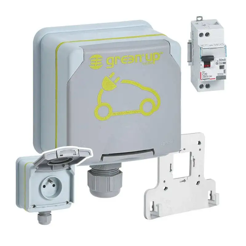 Legrand - Kit prise de recharge Green'up Access 3,7kW + disjoncteur différentiel + 1 patère - 090476