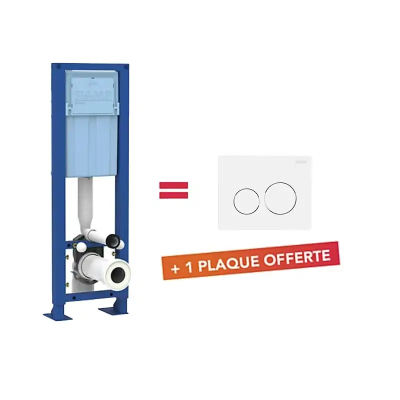 SIAMP - Lot bâti-support Quieto OD autoportant + plaque de commande Sphère Ingenio blanc Siamp - 10006825 + 31261060