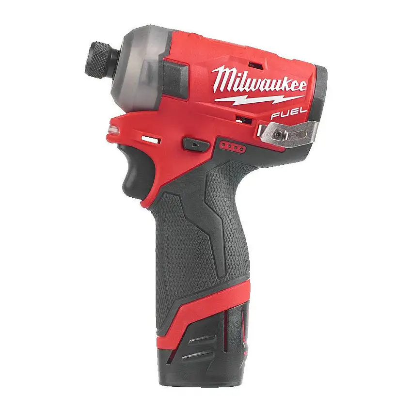 Milwaukee - M12 FQID-202X Visseuse à chocs compacte silencieuse Hex 1/4" FUEL 50nm 76Dba + 2 batteries 2Ah + Chargeur C12C + coffret HD - 4933464973