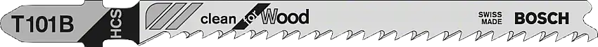 Bosch Professional - 100 Lames Scie Sauteuse Hcs Clean Bois 100mm, Pas : 2,7mm T101B - 2608637876