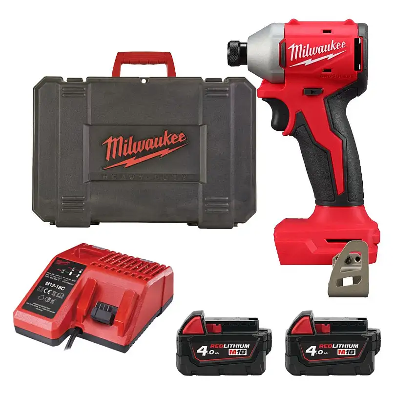 Milwaukee - Visseuse à chocs Brushless 18V 190 Nm + 2 batteries 4Ah + chargeur + coffret HD Box - M18 BLIDRC-402C - 4933492840